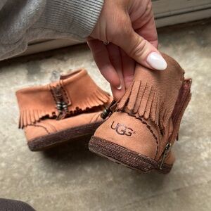 UGG Brown Fringe Ankle Boots
